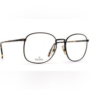 Vintage 90’S GUCCI GG1312 Eyeglasses Glasses Unisex Round Havana Brown Frame